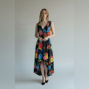 Alice + Olivia Multicolor Floral High-Low Dress